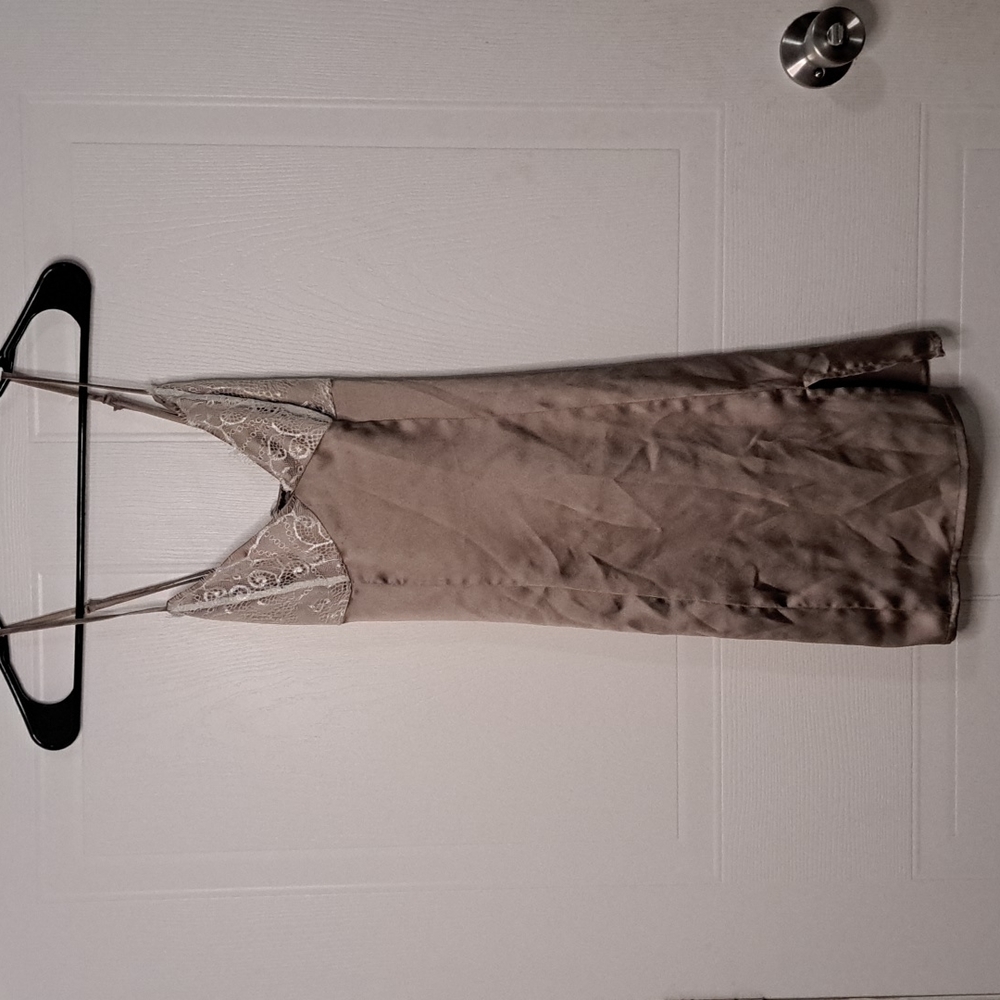 Garage Laced Satin Sexy Tan Mini Dress Size XS